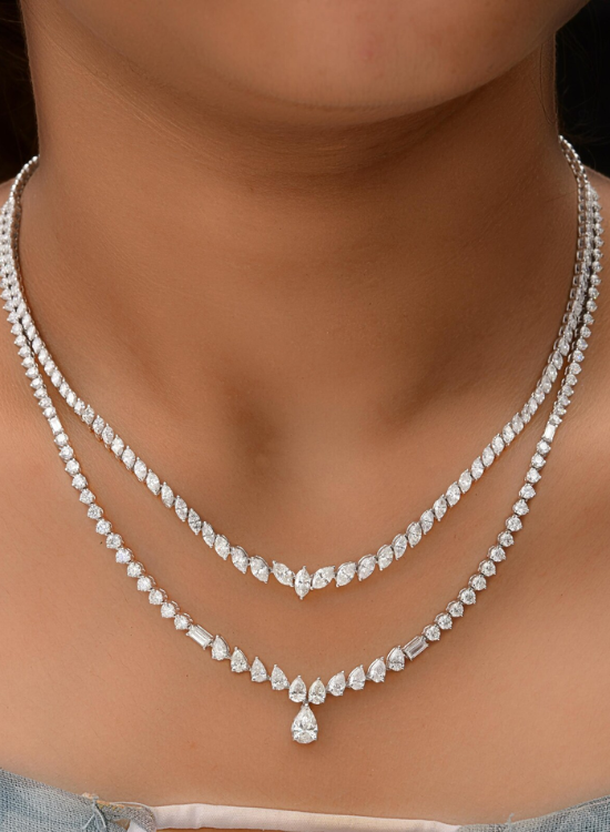 two layered diamond necklace