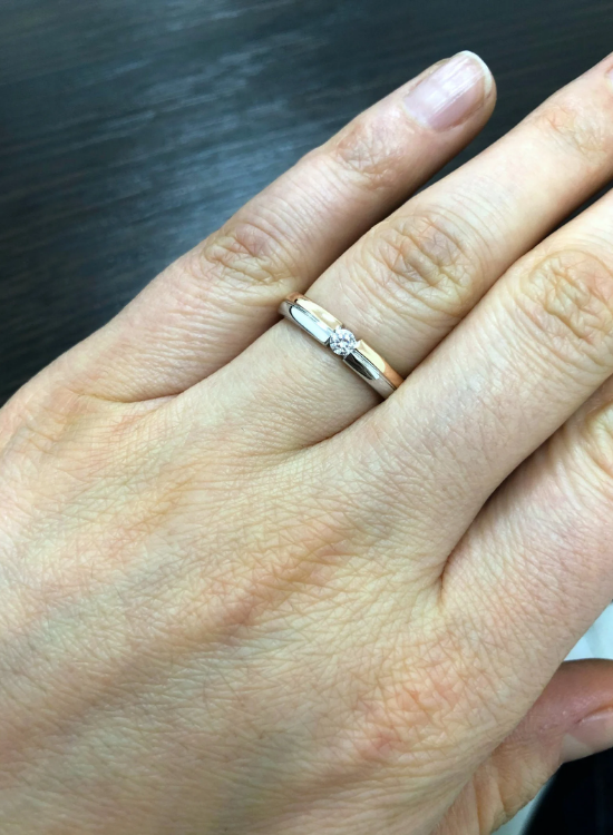 two tone diamond ring