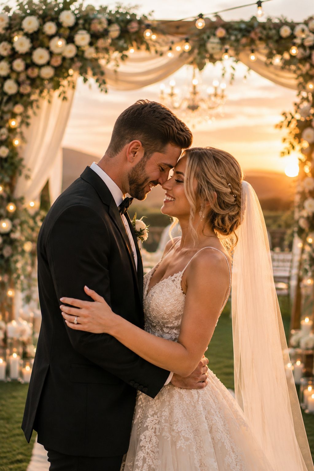 Couple on their wedding day