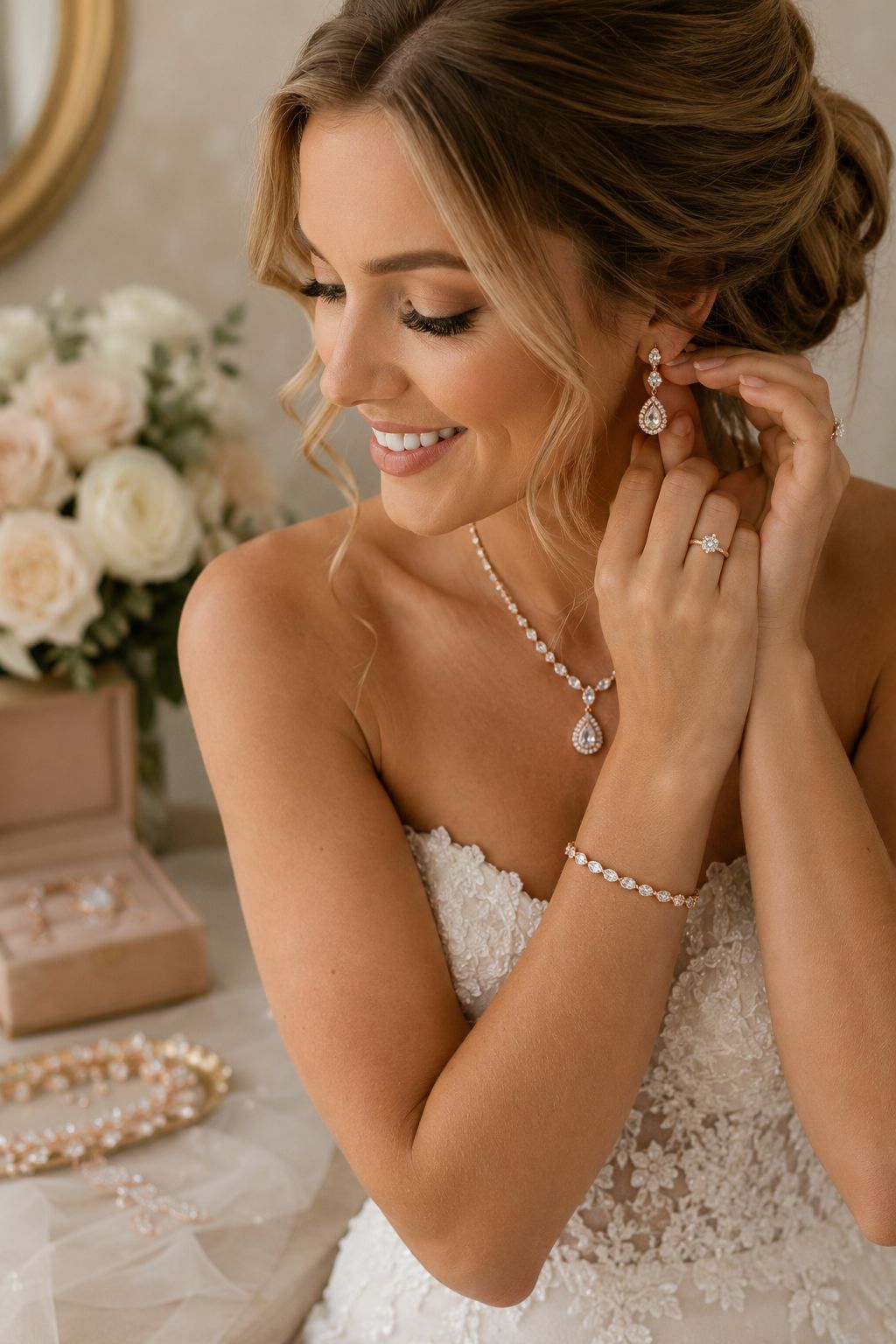 Bridal shoes and bouquet