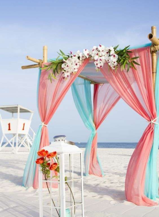 Pink & Coral Beach Wedding (1)
