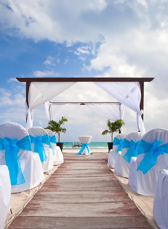 White & Blue Beach Wedding