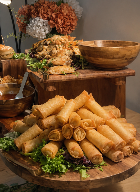 spring roll buffet wedding food (1)