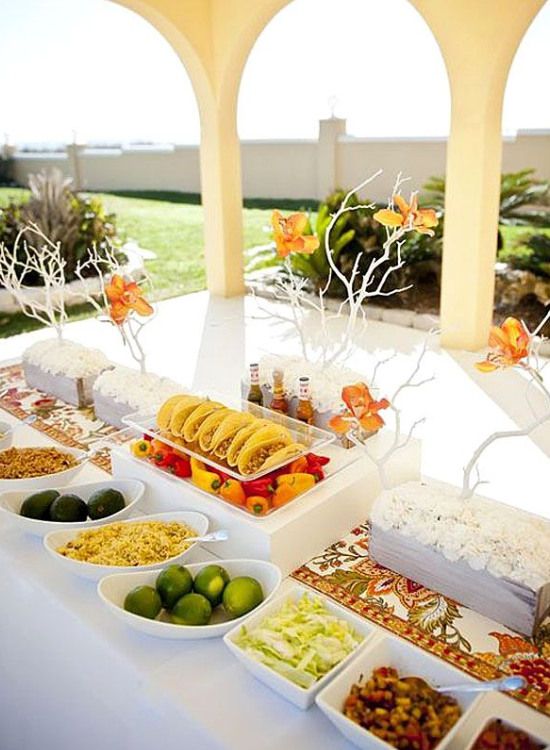 taco bar wedding food