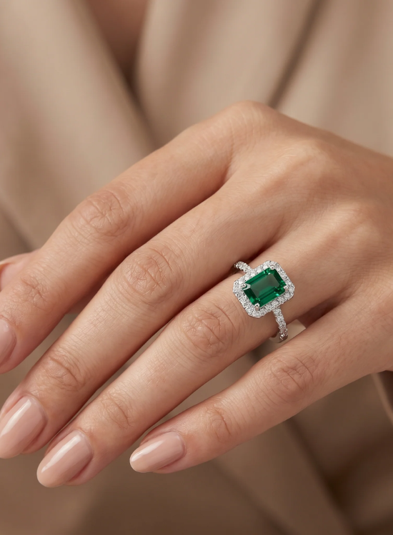 vintage emerald diamond ring