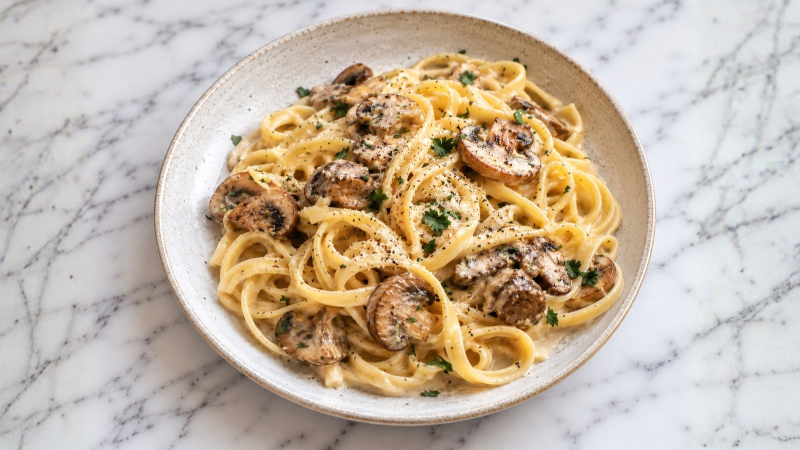 Mushroom Alfredo for Two